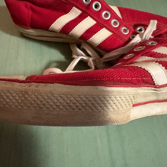 Vintage 70s Adidas Die Marke Mit Den Taiwan Red Sneakers Size 12.5 - Picture 11 of 16